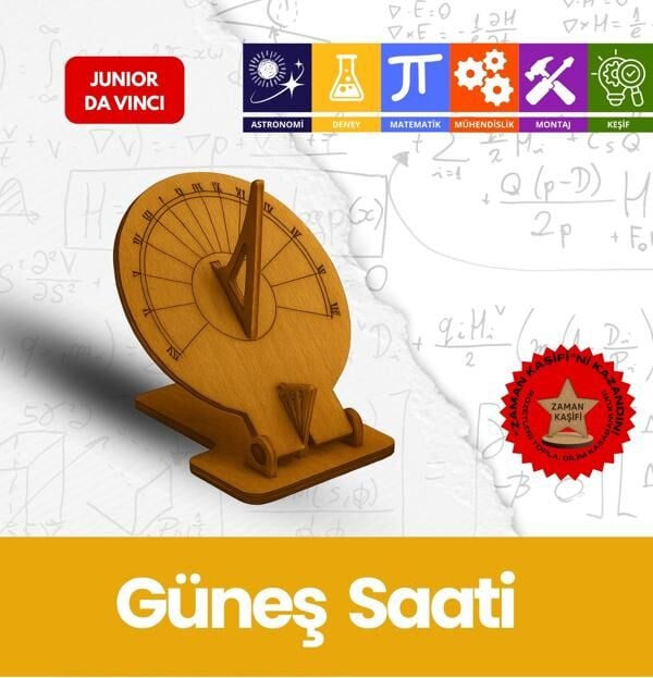 Güneş Saati – Çocuklar İçin Eğitici Ahşap STEM Oyuncak | Junior Da Vinci Bilim Seti
