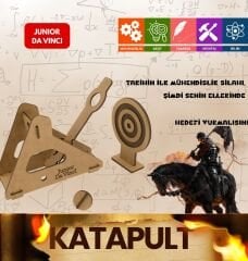 Katapult – Orta Çağ Mühendisliğiyle Eğitici Ahşap Stem Oyuncağı | Fırlatma Mekanizması Deney Seti