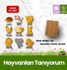 Hayvanları Tanıyorum – Çocuklar Için Eğitici Ahşap Stem Oyuncak, Puzzle, Montessori